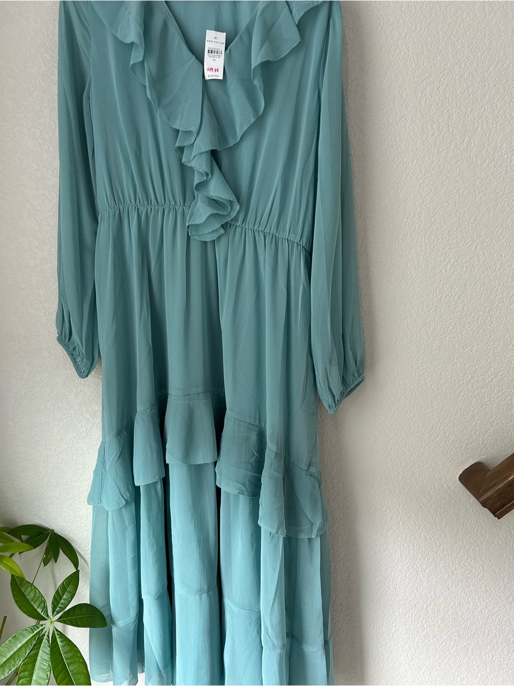 Ann Taylor Seafoam Tiered Chiffon Maxi Dress - Picture 4 of 4